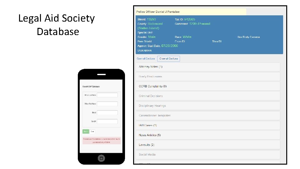 Legal Aid Society Database ? 
