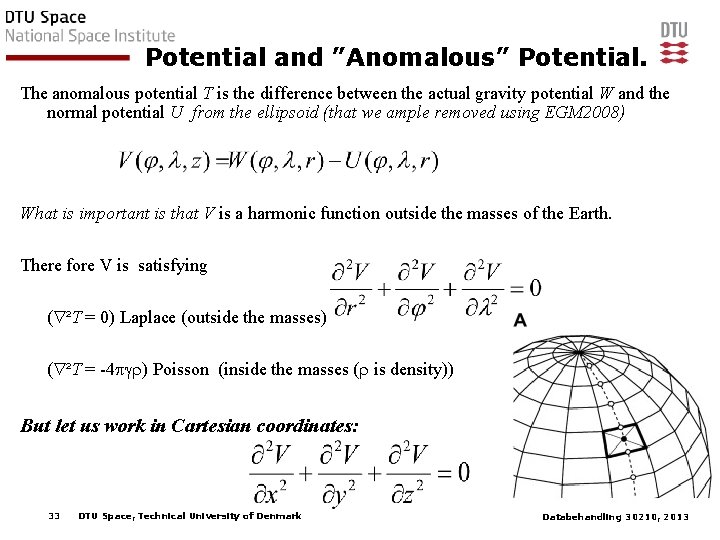 Potential and ”Anomalous” Potential. The anomalous potential T is the difference between the actual