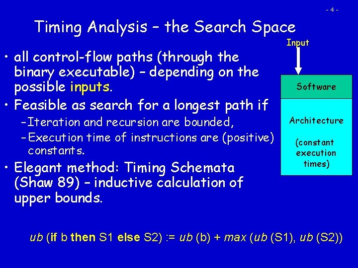 -4 - Timing Analysis – the Search Space • all control-flow paths (through the
