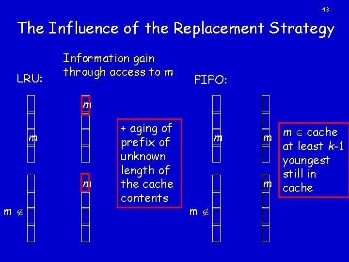 - 43 - The Influence of the Replacement Strategy LRU: Information gain through access