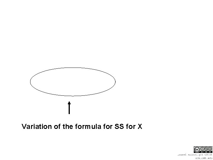 Variation of the formula for SS for X 