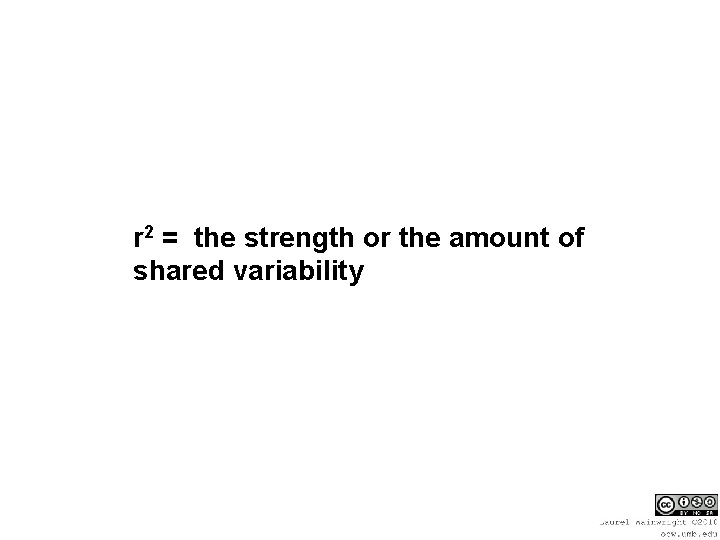 r 2 = the strength or the amount of shared variability 