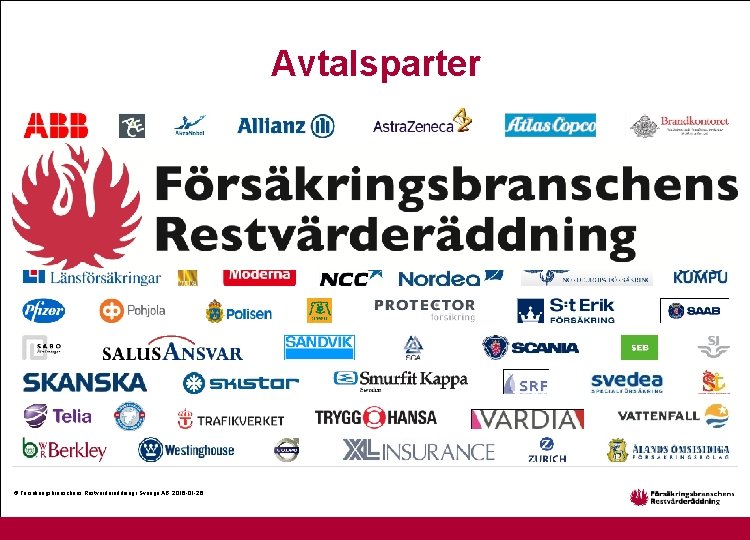 Avtalsparter © Försäkringsbranschens Restvärderäddning i Sverige AB, 2016 -01 -26 