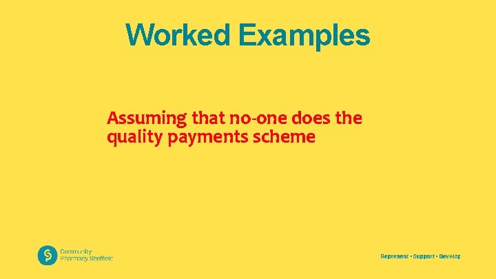 Worked Examples Assuming that no-one does the quality payments scheme 