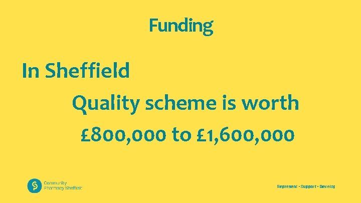 Funding In Sheffield Quality scheme is worth £ 800, 000 to £ 1, 600,