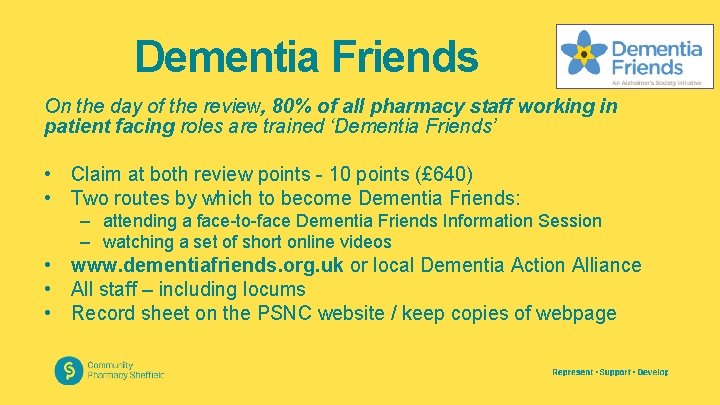 Dementia Friends On the day of the review, 80% of all pharmacy staff working