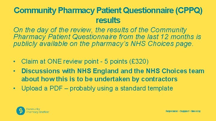 Community Pharmacy Patient Questionnaire (CPPQ) results On the day of the review, the results