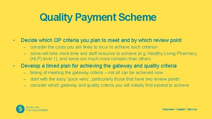 Quality Payment Scheme • Decide which QP criteria you plan to meet and by