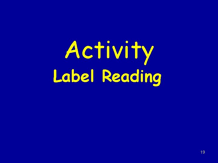 Activity Label Reading 19 