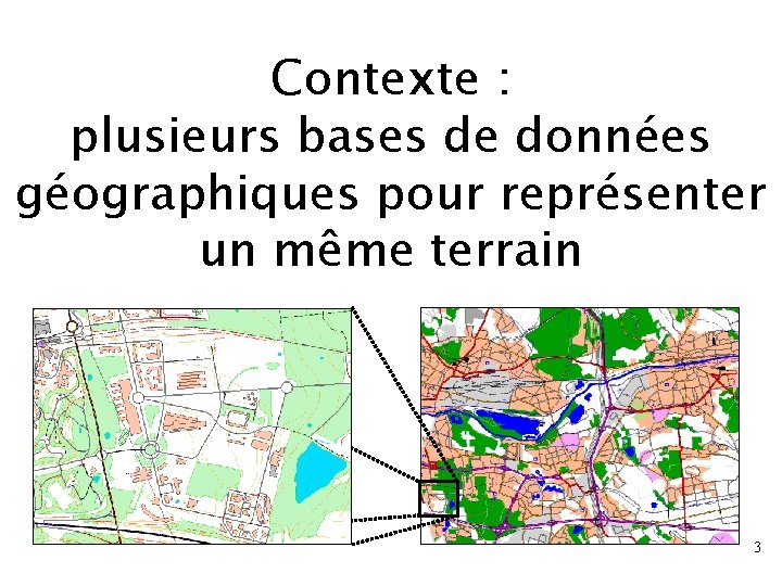 Contexte : plusieurs bases de données géographiques pour représenter un même terrain 3 