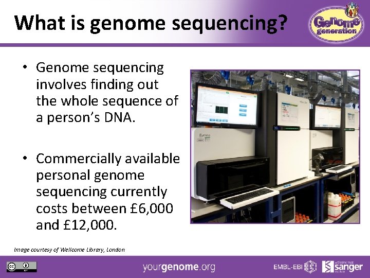 What is genome sequencing? • Genome sequencing involves finding out the whole sequence of