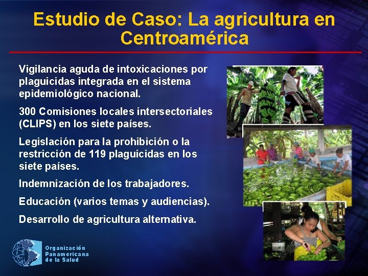 Estudio de Caso: La agricultura en Centroamérica Vigilancia aguda de intoxicaciones por plaguicidas integrada