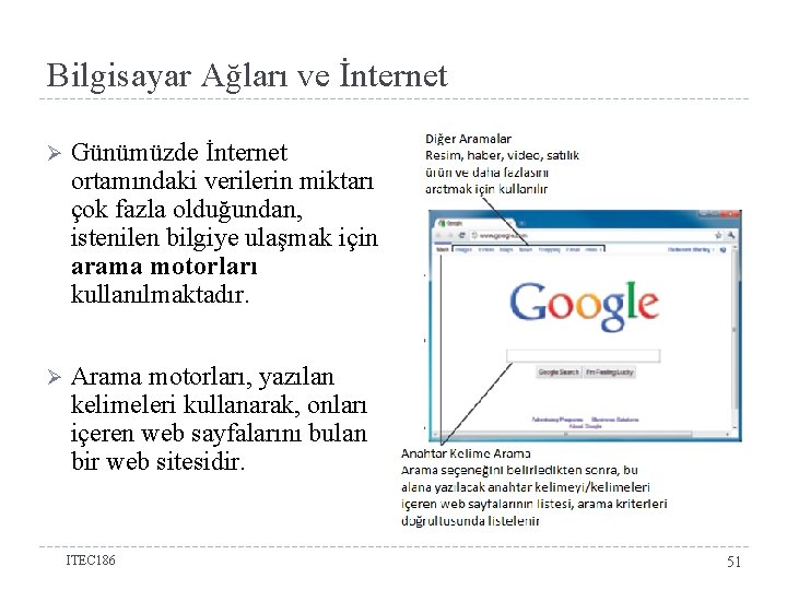 Bilgisayar Ağları ve İnternet Ø Günümüzde İnternet ortamındaki verilerin miktarı çok fazla olduğundan, istenilen