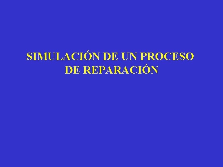 SIMULACIÓN DE UN PROCESO DE REPARACIÓN 