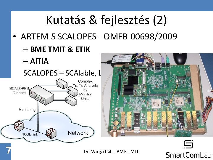 Kutatás & fejlesztés (2) • ARTEMIS SCALOPES - OMFB-00698/2009 – BME TMIT & ETIK