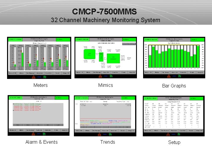 CMCP-7500 MMS 32 Channel Machinery Monitoring System Meters Alarm & Events Mimics Trends Bar