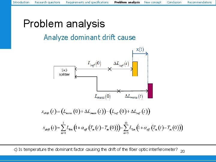 Introduction Research questions Requirements and specifications Problem analysis New concept Conclusion Problem analysis Analyze