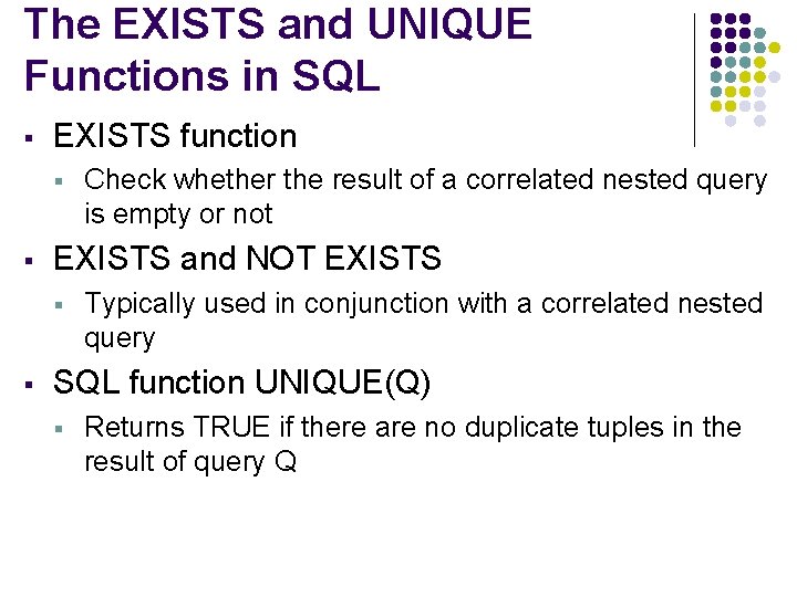 CSE 314 Database Systems More SQL Complex Queries