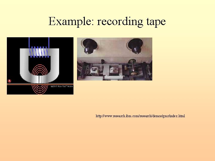 Example: recording tape http: //www. research. ibm. com/research/demos/gmr/index. html 