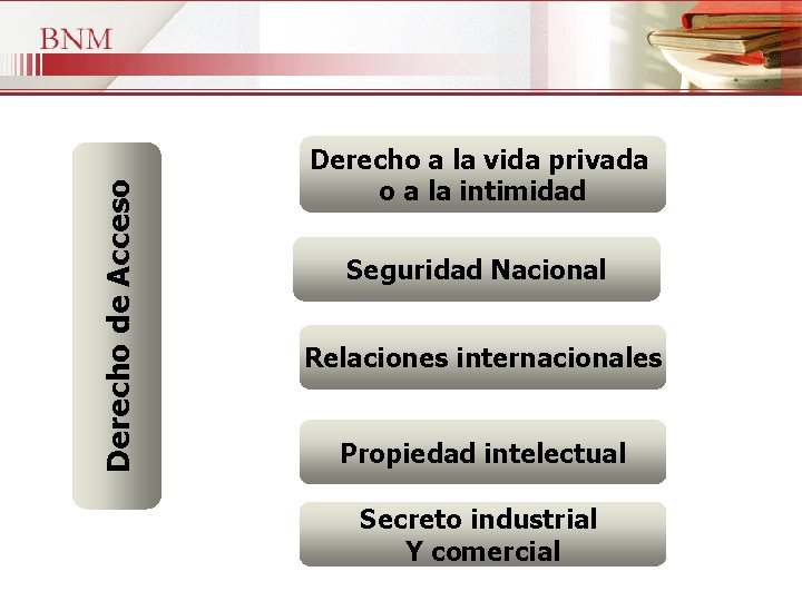 Derecho de Acceso Derecho a la vida privada o a la intimidad Seguridad Nacional