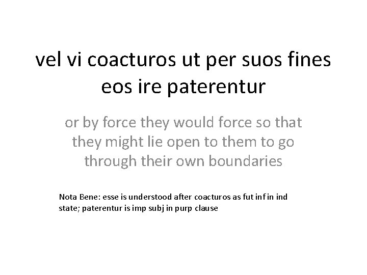 vel vi coacturos ut per suos fines eos ire paterentur or by force they