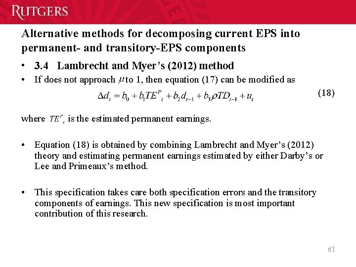 Alternative methods for decomposing current EPS into permanent- and transitory-EPS components • 3. 4