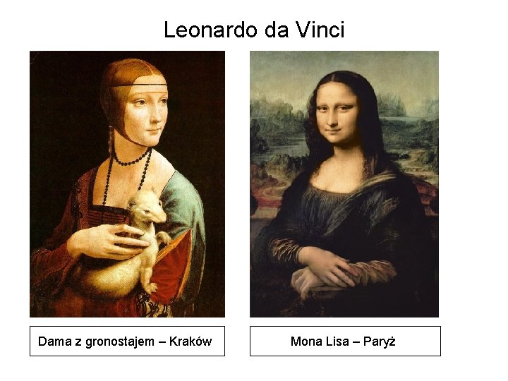 Leonardo da Vinci Dama z gronostajem – Kraków Mona Lisa – Paryż 