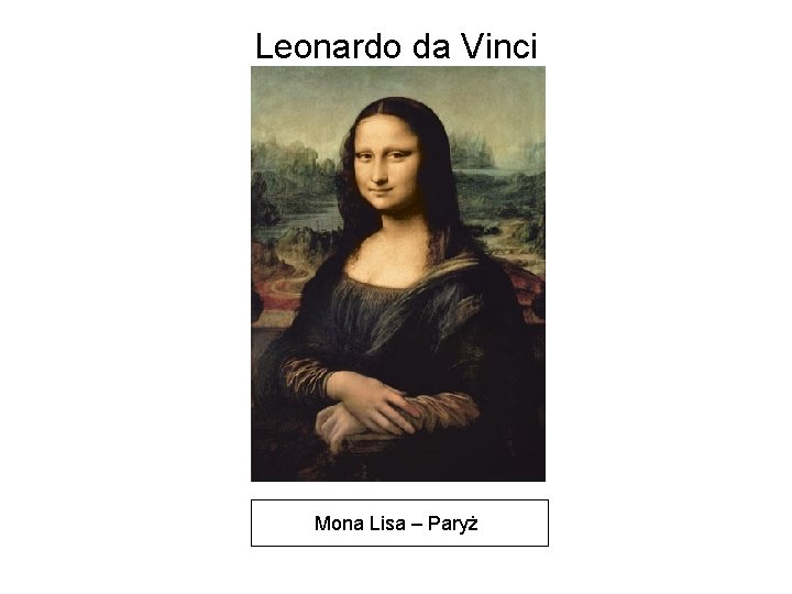Leonardo da Vinci Mona Lisa – Paryż 