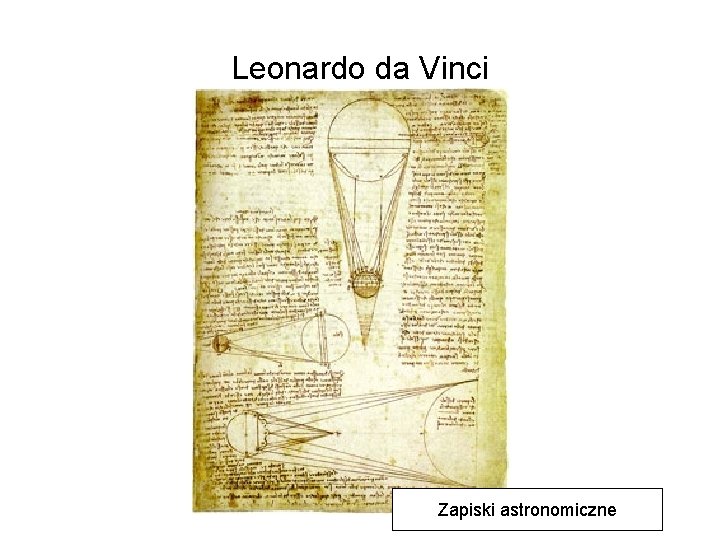 Leonardo da Vinci Zapiski astronomiczne 