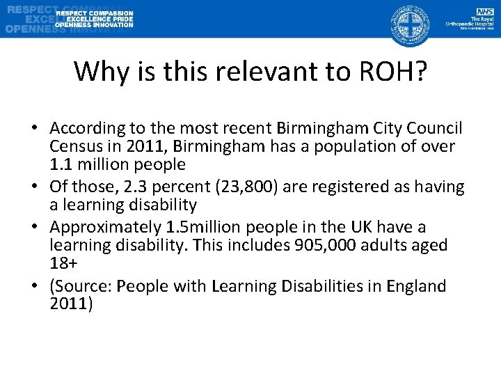 Why is this relevant to ROH? • According to the most recent Birmingham City