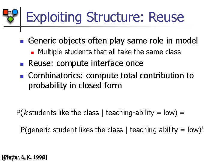 Exploiting Structure: Reuse n Generic objects often play same role in model n n