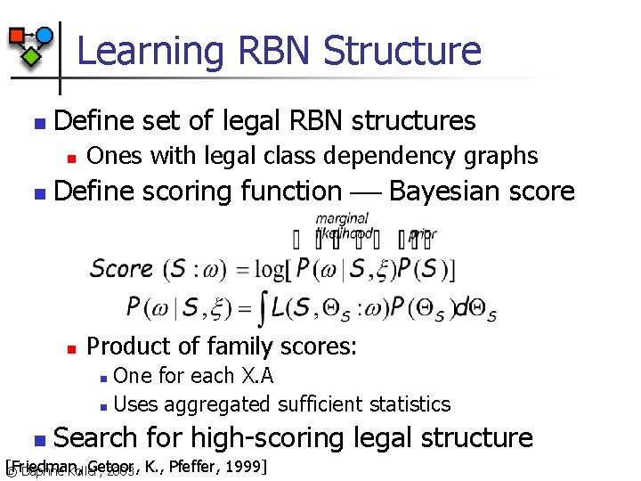 Learning RBN Structure n Define set of legal RBN structures n n Ones with