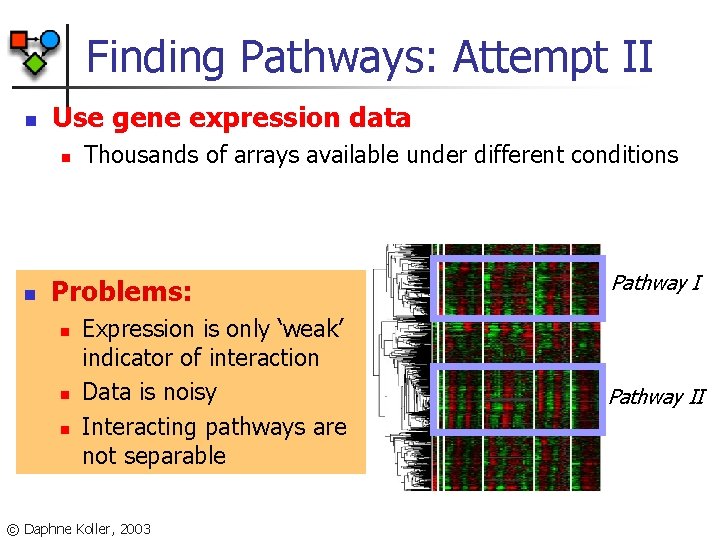 Finding Pathways: Attempt II n Use gene expression data n n Thousands of arrays