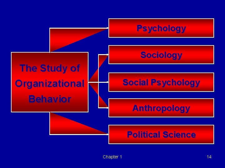 Psychology Sociology The Study of Social Psychology Organizational Behavior Anthropology Political Science Chapter 1