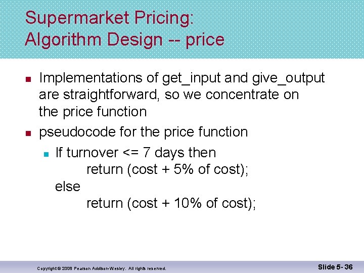 Supermarket Pricing: Algorithm Design -- price n n Implementations of get_input and give_output are
