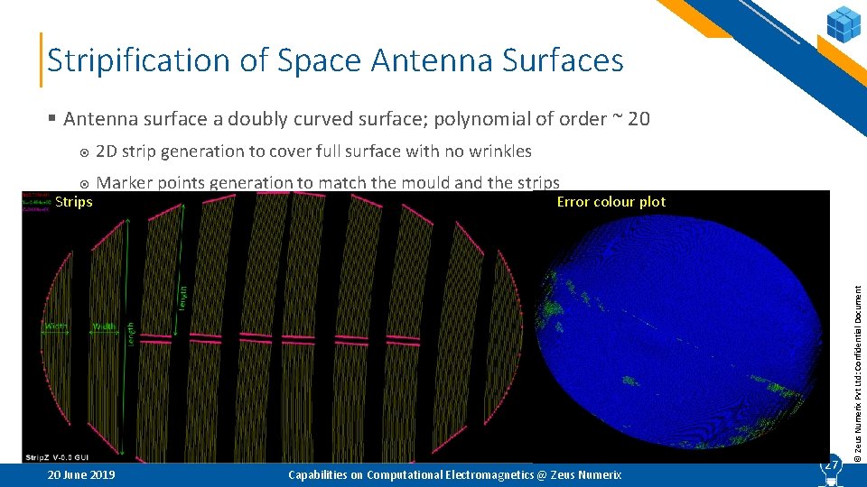 Stripification of Space Antenna Surfaces § Antenna surface a doubly curved surface; polynomial of