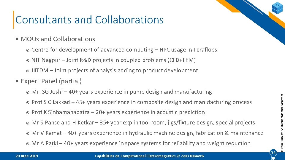 Consultants and Collaborations § MOUs and Collaborations Centre for development of advanced computing –