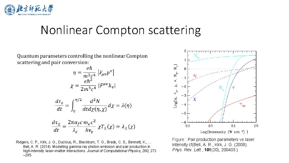 Nonlinear Compton scattering Ridgers, C. P. , Kirk, J. G. , Duclous, R. ,