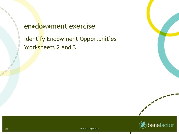 en dow ment exercise Identify Endowment Opportunities Worksheets 2 and 3 38 NAYDO –