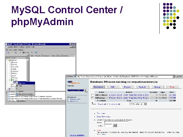My. SQL Control Center / php. My. Admin 