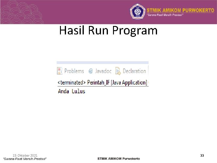 Hasil Run Program 15 Oktober 2021 33 