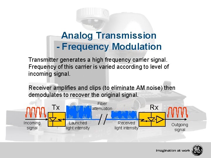 Analog Transmission - Frequency Modulation Transmitter generates a high frequency carrier signal. Frequency of