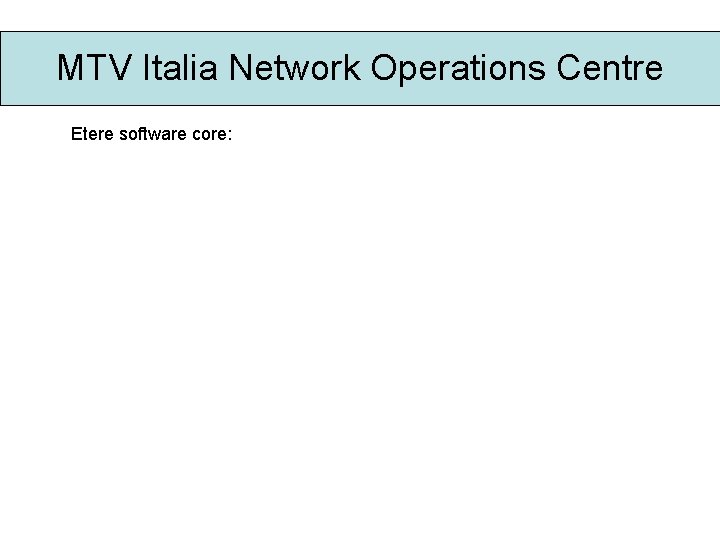 MTV Italia Network Operations Centre Etere software core: 