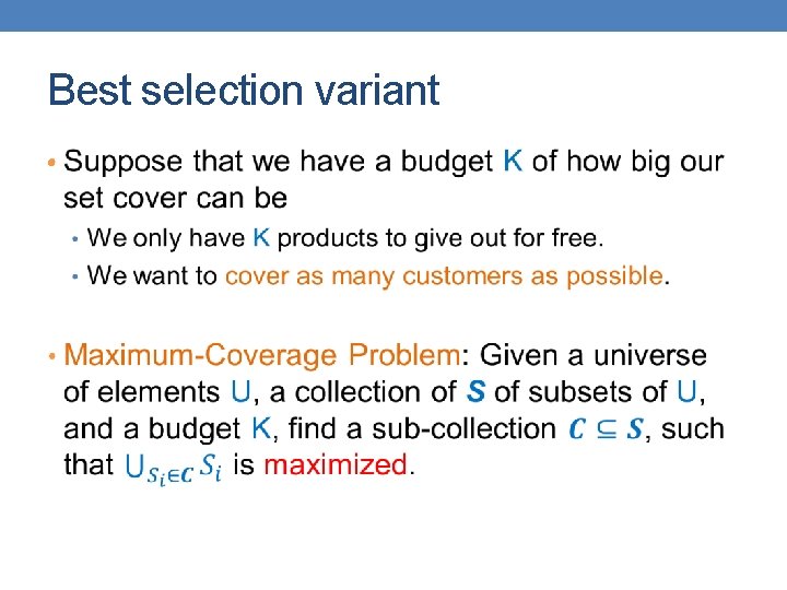 Best selection variant • 