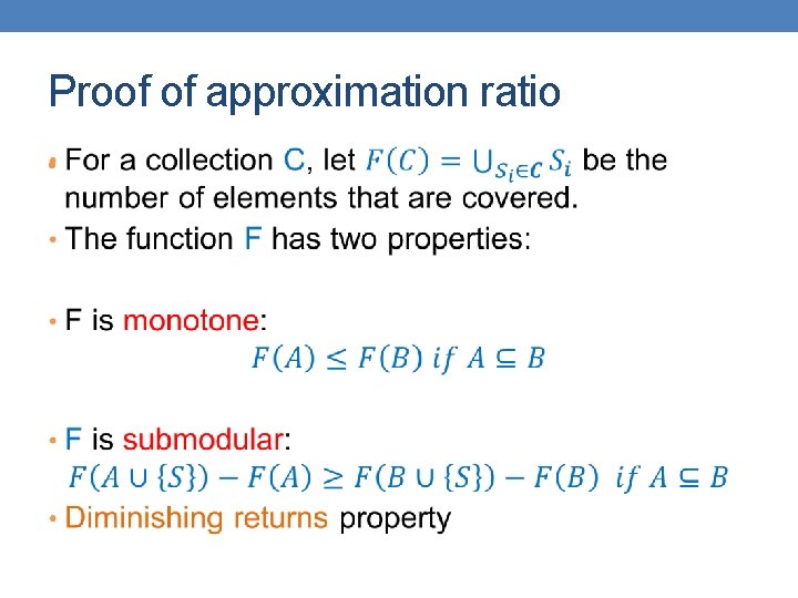 Proof of approximation ratio • 