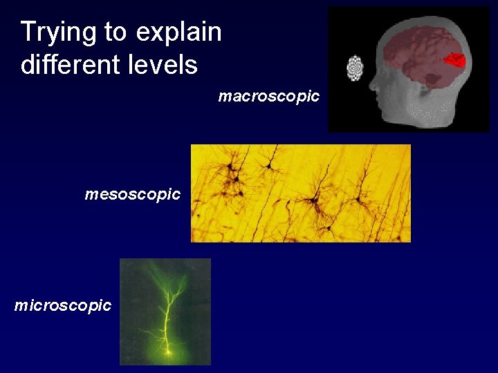 Trying to explain different levels macroscopic mesoscopic microscopic 