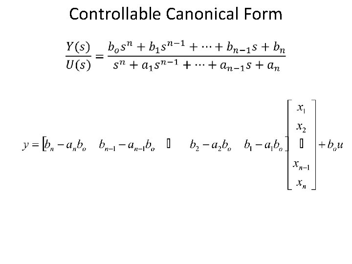 Controllable Canonical Form 