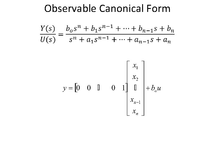 Observable Canonical Form 