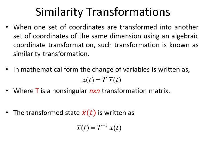 Similarity Transformations • 