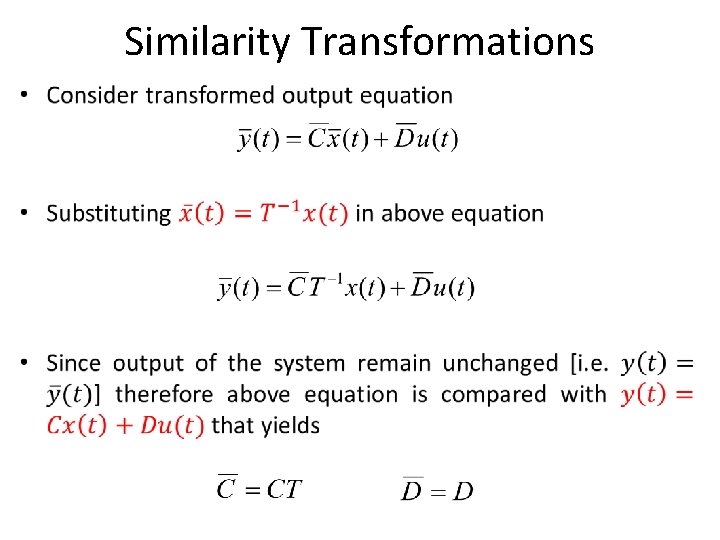 Similarity Transformations • Similarity Transformations •